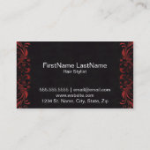 赤の贅沢なサロンの名刺 名刺 (裏面)