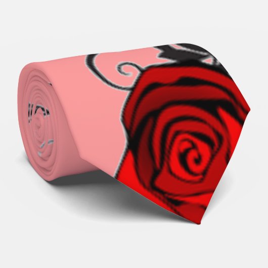 赤の赤いバラ ネクタイ (ロール)