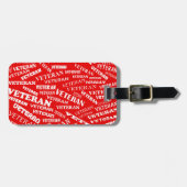 赤の退役軍人の荷物のラベル ラゲッジタグ (正面横)