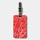 赤の退役軍人の荷物のラベル ラゲッジタグ (正面縦)
