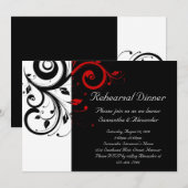 赤の逆巻きの黒と白 招待状 (正面/裏面)