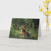 赤の道のオオカミ カード (黄色い花)