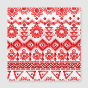 赤の部族、水色の民族パターン。