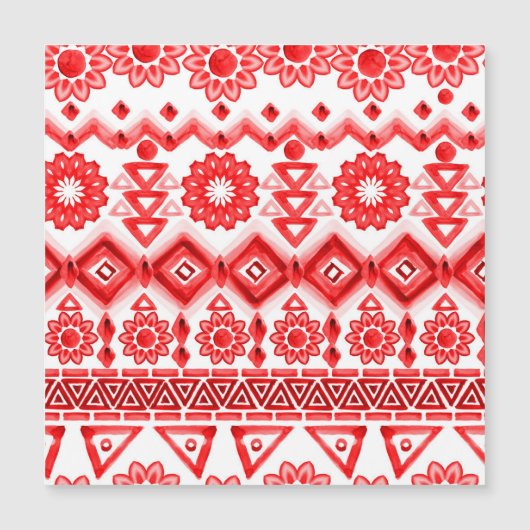 赤の部族、水色の民族パターン。 (正面)