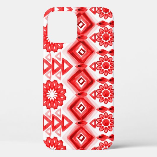 赤の部族、水色の民族パターン。 Case-Mate iPhoneケース (裏面)