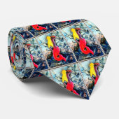 赤の金髪人魚の模様 ネクタイ (ロール)