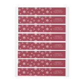 赤の降雪のクリスマスの差出人住所ラベル ラップアラウンドラベル (シート)