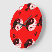 赤の陽円 ラージ壁時計 (傾斜)