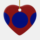 赤の青い円 セラミックオーナメント (裏面)