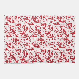 赤の飛び散絵を描り。 キッチンタオル