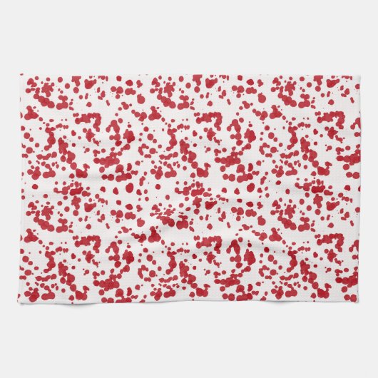 赤の飛び散絵を描り。 キッチンタオル (横)