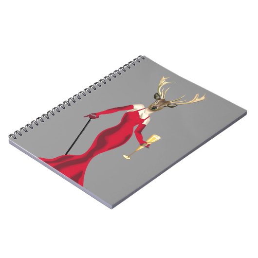 赤の魅力のシカ ノートブック (左側)