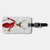 赤の魅力のシカ ラゲッジタグ (正面横)