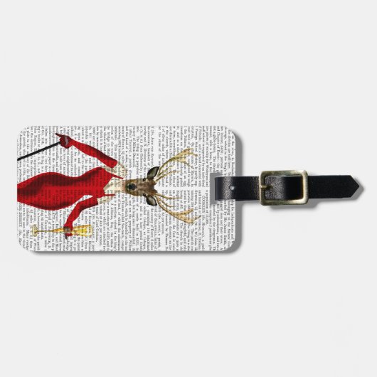 赤の魅力のシカ ラゲッジタグ (正面横)