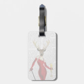 赤の魅力のシカ ラゲッジタグ (裏面縦)