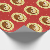 赤の鳩の平和及び調和の包装紙 ラッピングペーパー (角)