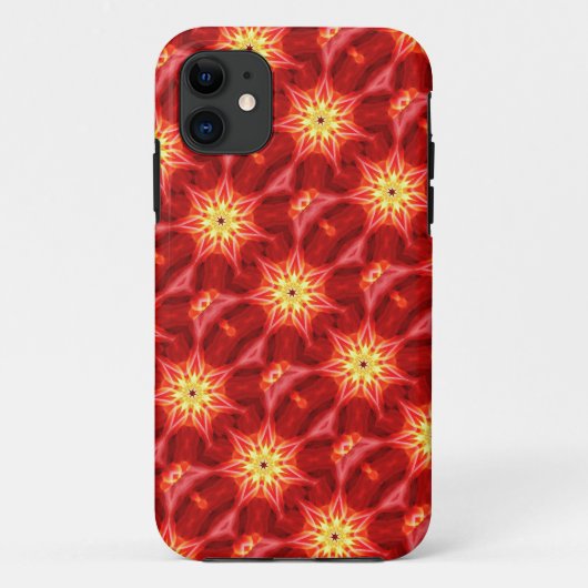赤の黄色のオーナメント Case-Mate iPhoneケース (裏面)