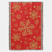 赤の黄金の雪 スローブランケット (正面縦)