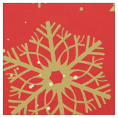 赤の黄金の雪 ファブリック (クローズアップ)