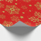 赤の黄金の雪 ラッピングペーパー (角)