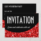 赤の黒いカーブ'招待状'の招待 招待状 (正面/裏面)