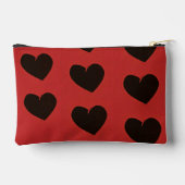 赤の黒いハート アクセサリーポーチ (裏面)