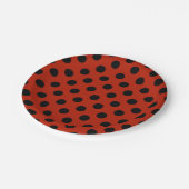 赤の黒い水玉模様 ペーパープレート (アングル)