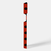 赤の黒い水玉模様 iPhoneケース (右側面)