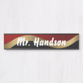 赤の黒と金ゴールド サインプレート (正面)