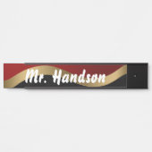 赤の黒と金ゴールド サインプレート (正面)