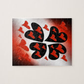 赤の黒のハート ジグソーパズル (横)