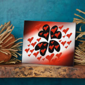 赤の黒のハート フォトプラーク (側面)