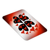 赤の黒のハート マグネット (右側)