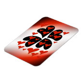 赤の黒のハート マグネット (左側)