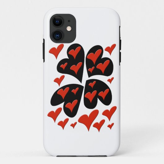 赤の黒のハート Case-Mate iPhoneケース (裏面)