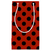 赤の黒の水玉模様 スモールペーパーバッグ (正面)