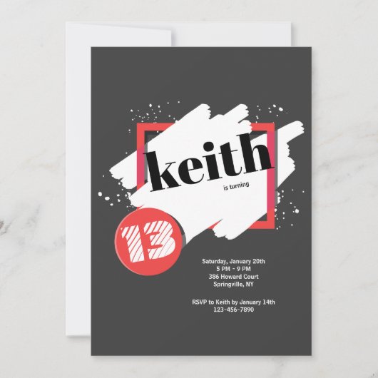 赤の黒は招待状を詳しく述べます 招待状 (正面)