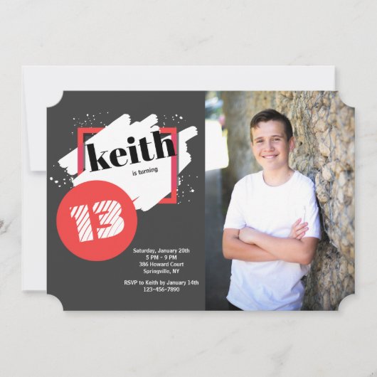 赤の黒は横の写真の招待状を詳しく述べます 招待状 (正面)