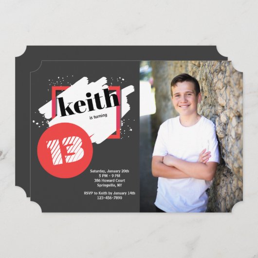 赤の黒は横の写真の招待状を詳しく述べます 招待状 (正面/裏面)