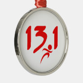 赤の13.1の半マラソン メタルオーナメント (右)