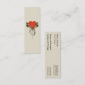 赤の30sバレンタインのハート スキニー名刺 (正面/裏面)