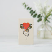 赤の30sバレンタインのハート 名刺 (スタンド正面)