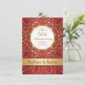 赤の50周年 ゴールドの渦巻き 招待状 (スタンド正面)