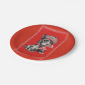 赤の50年代のスコッチテリア犬 ペーパープレート (アングル)