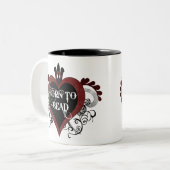 (赤の)マグに玉を付けるために生まれて下さい ツートーンマグカップ (正面左)