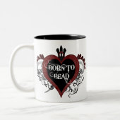 (赤の)マグに玉を付けるために生まれて下さい ツートーンマグカップ (左)