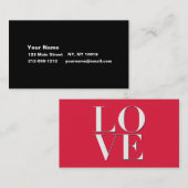 赤の「ラブ」名刺 名刺 (正面/裏面)
