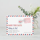 赤の「保存日」郵便サービスコレクション セーブザデート (スタンド正面)