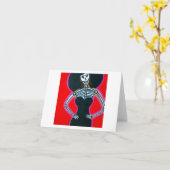 赤のCatrina カード (黄色い花)