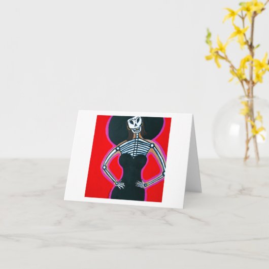 赤のCatrina カード (黄色い花)